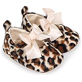 Baby Mary Jane Girls Leopard Shoes Flats Soft Sole Non-Slip Princess Dress Moccasins Newborn Infant Shoes