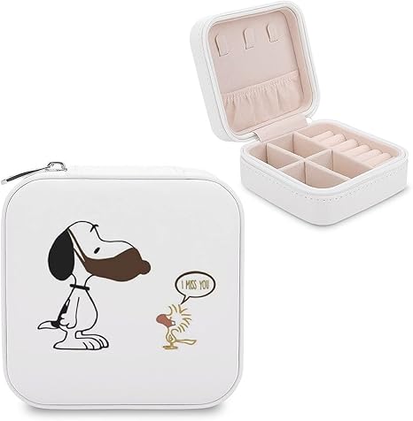 Amazon スヌーピー ウッドストック ジュエリーボックス ジュエリー収納ボックス Panmax ミニケース Puレザー 旅行用 携帯用ポーチ 持ち運び ピアス ネックレス 指輪 リング アクセサリー 指輪置き 小物入れ レディース 人気 最高のギフト ジュエリー収納 オンライン通販