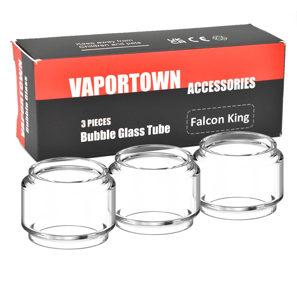 Vaportown 3X Spare Bubble Glass Tube for Horizon Falcon King Tank Transparent Fatboy Replacement Bulb Tank for Horizontech Falcon Pen Kit