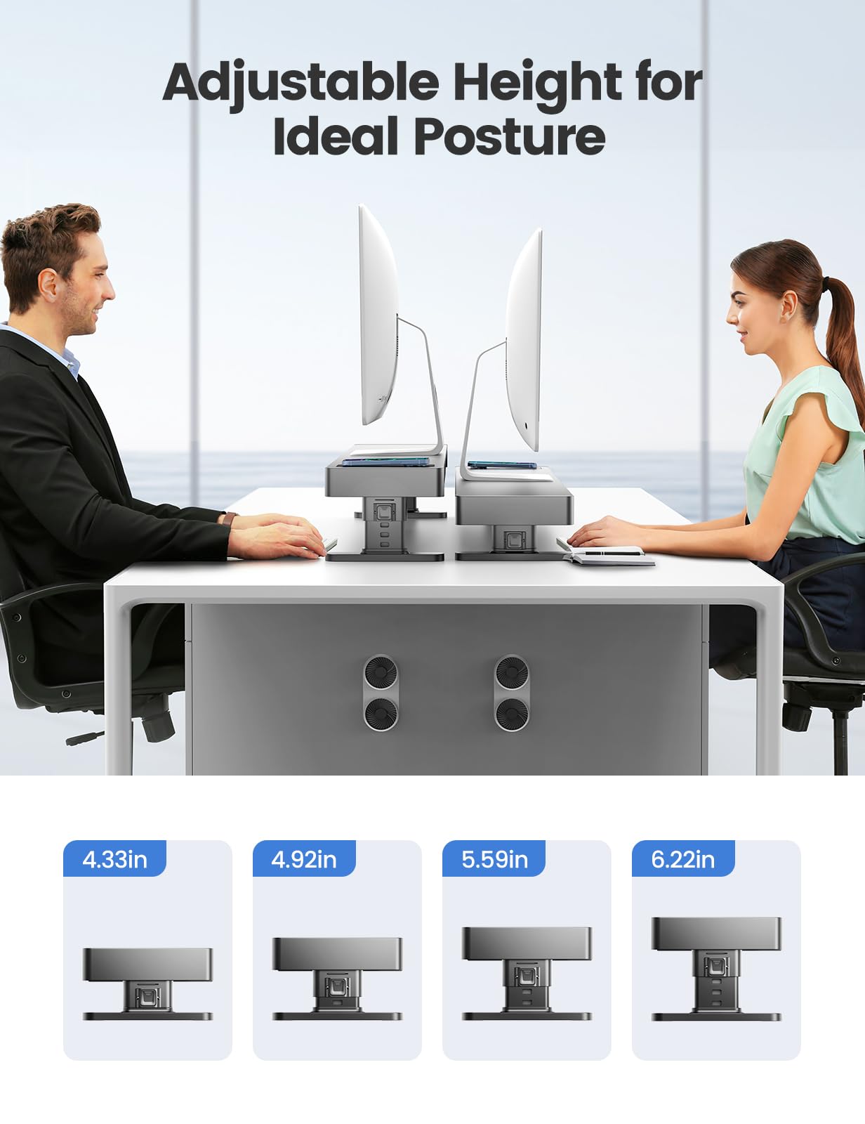 Mua meatanty Dual Monitor Stand with 4 Adjustable Heights, Auto Phone ...