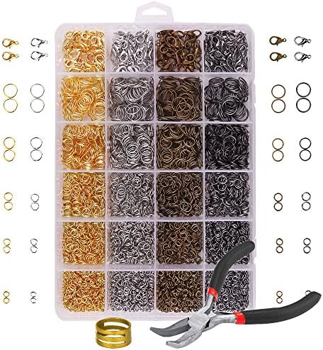 OPount 3142 Pieces Jewelry Making Kit with Open Jump Rings, Lobster Clasps, Open Ring, Bent Chain Plier