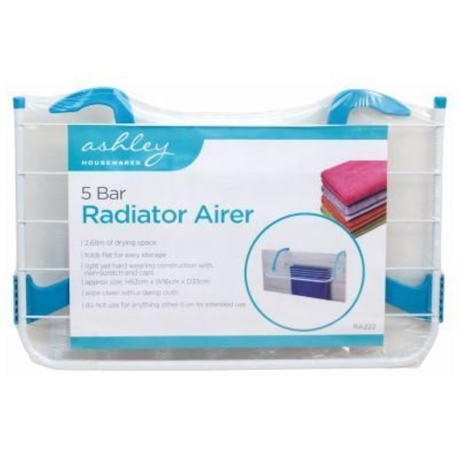 Ashley Housewares Ashley BB-RA222 5 Bar Radiator Airer, Steel, White