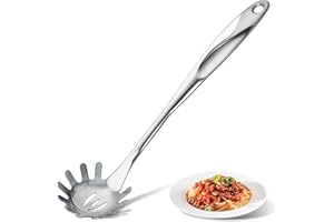 HANSGO Pasta Spoon, 13 Inch Spaghetti Spoon Metal Pasta Fork for Home Kitchen Cooking