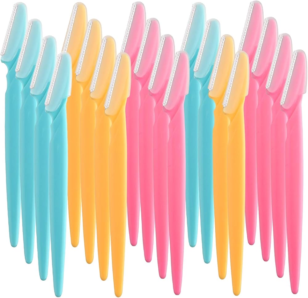 FEPITO Eyebrow Razor 20 Pieces Stainless Steel Shapers for Facial Hair