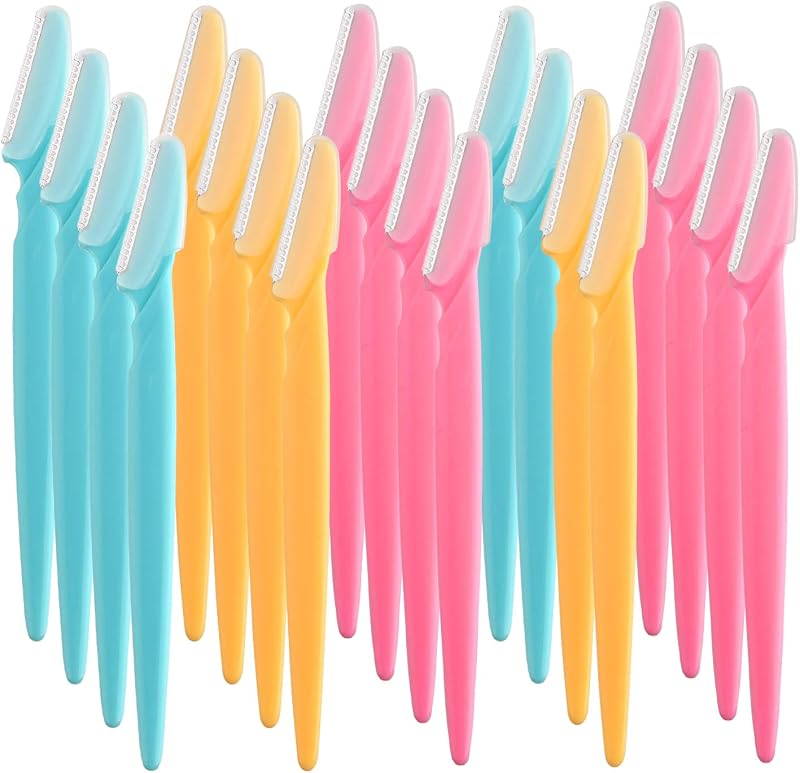 FEPITO Eyebrow Razor 20 Pieces Stainless Steel Shapers for Facial Hair