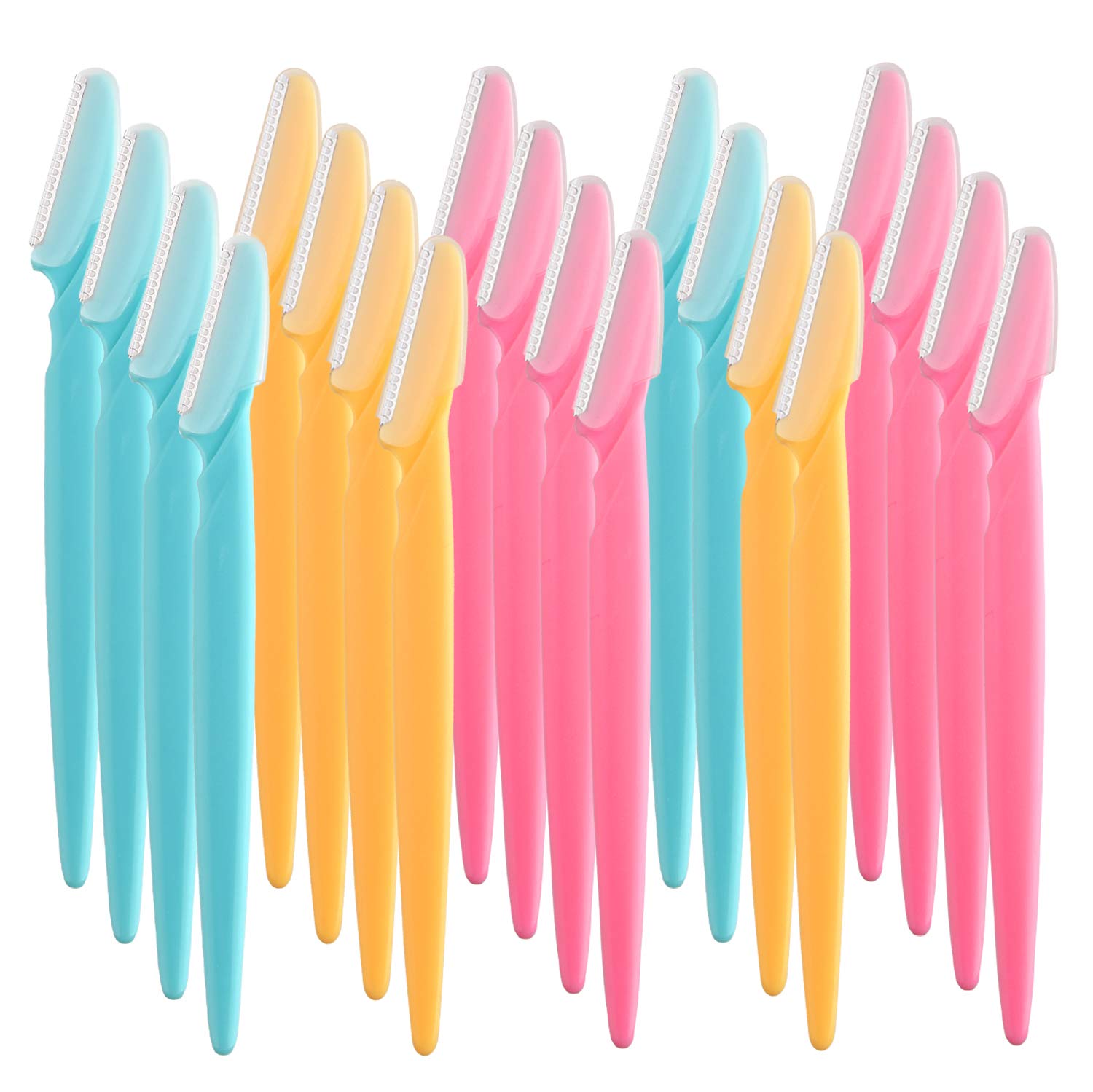 FEPITO 20Pieces Eyebrow Razor Face Razor Shaper for Precisely Triming and Shaping Facial Hair Women's Trimmer Shaving Grooming Kit