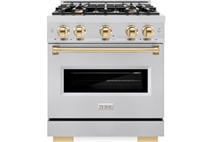 ZLINE Autograph Edition 30 in. 4.2 cu. ft. Classic Gas Range with 4 Burner Cooktop and Convection Gas Oven in Stainless Steel