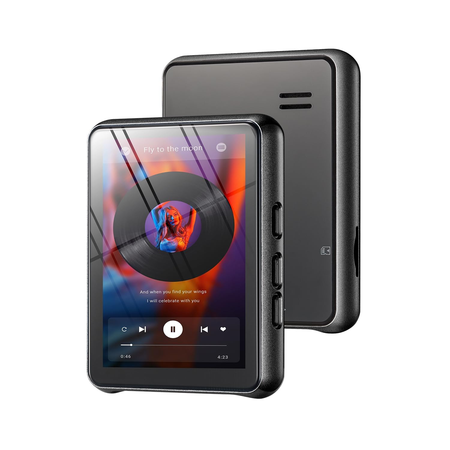 64GB MP3 Player Bluetooth 5.3 Touch Screen Music Player Portable mp4 Player with Speakers high Fidelity Lossless Sound Quality 2.4 inch mp3 FM Radio Recording e-Book