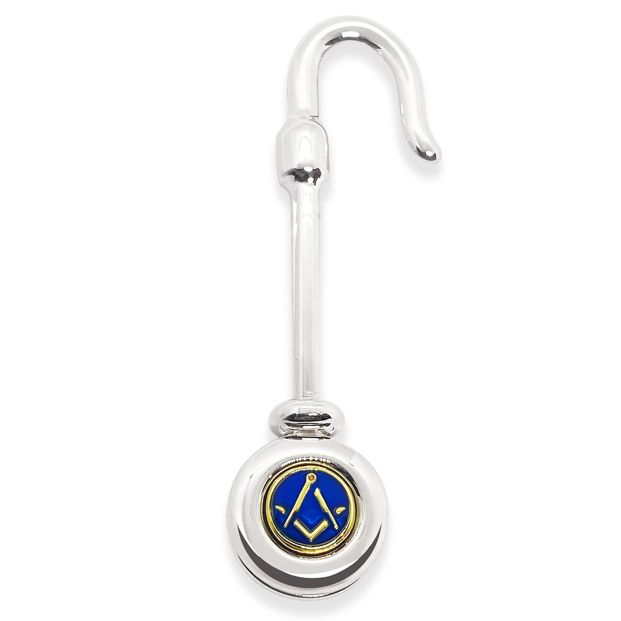 THE MASONIC COLLECTION - Napkin Holder with Metal Silver Hook - Craft Regalia Square and Compass Design - Use for Handkerchief or BiB - Freemason Gifts for Men