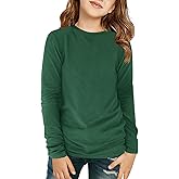 Haloumoning Girls Long Sleeve Shirts Kids Crewneck T-Shirts Fall Tops Tees 5-14 Years