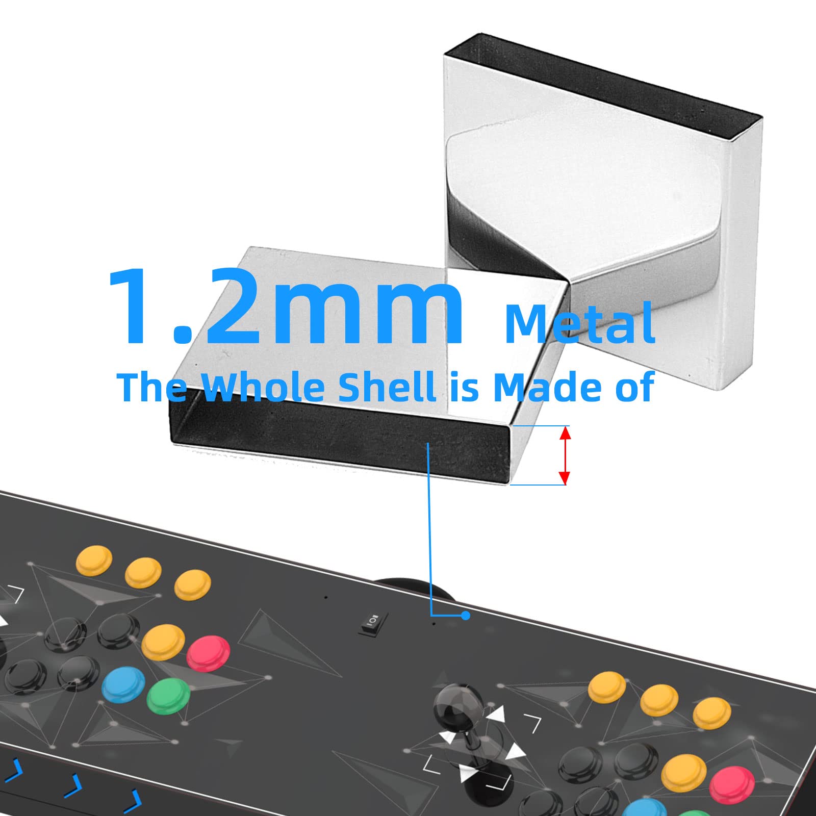 DOYO Arcade Game Console 2 Players Video Game Arcade Fighting Stick for Home, Compatible with NEOGEO Mini/PC/PS Classic/Nintendo Switch/PS3/Android/Raspberry Pi (black)