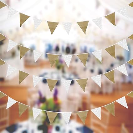 Amazon Com Lovelynee Burlap Pennant Flag Banner Garland Festival