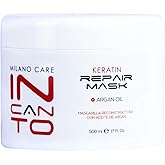 Milano Care Incanto Keratin Protein Hair Mask Infused with Argan Oil - Paraben & Sulfate Free Hair Repair & Strengthening Treatment for Dry or Damaged Hair 16 fl oz