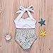 Baby Girls Bikini Set 4Pcs Swimwear Swimsuit Bathing Crop Top Shorts Pants White