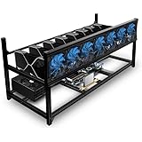 Kingwin Miner Rig Case Aluminum W/6 or 8 GPU Mining Stackable Frame Expert Crypto Mining Rack for Ethereum Classic, Flux, Erg