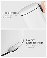 SONGMICS Kitchen Bin 50 L Pedal Soft Close Steel Inner Bucket White LTB101W01 view 5