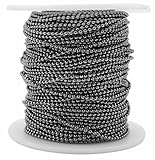 CleverDelights Ball Chain Spool - 30 Feet - 1.5mm Ball (Small) - Gunmetal (Dark Silver) Color - 10 Meters