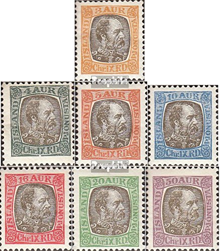 Iceland D17-D23 (Complete.Issue.) 1902 Christian IX. Service Marks (Stamps for Collectors)