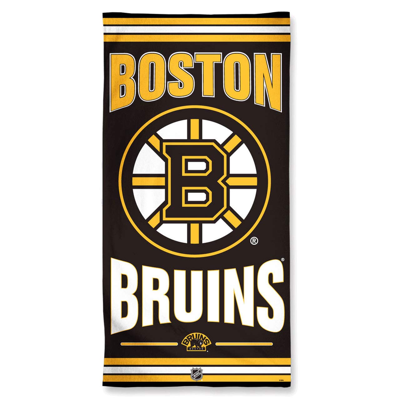 WinCraft NHL Boston Bruins Beach Towel, Black, 30 x 60-inches