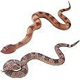 SIENON 2Pcs Realistic Fake Snakes Toy - Lifelike Garden Snakes Scare Birds & Squirrels, Viper & Rattlesnake Toy Figurines - Stress Relief & Halloween Prank Props