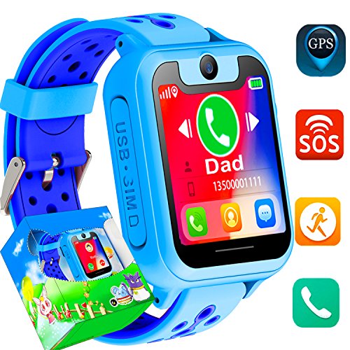 Kid Smart Watch GPS Tracker Best Phone Watch With Camera SOS Anti-lost Digital Game Watch Parent Control App by iOS Android,Summer Outdoor Sport Watch for Girls Boys Birthday Holiday Prime Deal