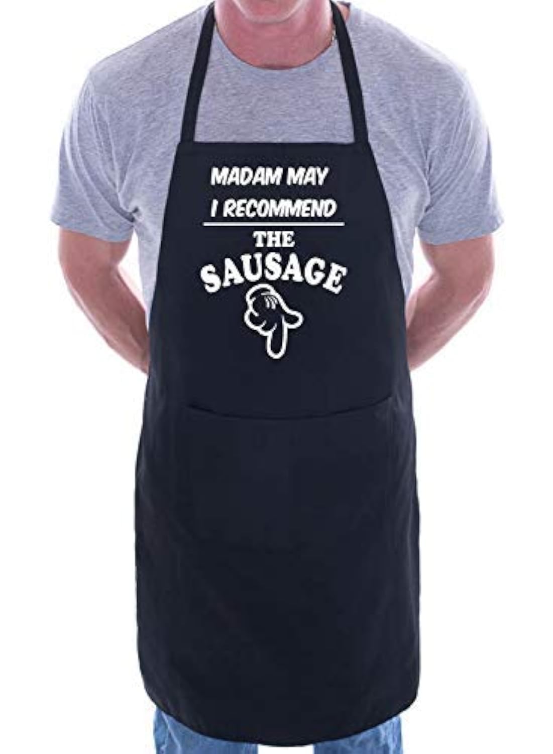 Print4U Slogan Novelty Cooking Apron Recommend The Sausage Black