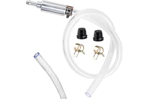 QEJ Universal Brake Bleeder Hose Kit with One-Way Check Valve – Anti-Backflow Soft Tube Set for Car, Motorcycle, ATV & Scooter Hydraulic Brake/Clutch System, Includes Screw Caps & Spring Clamps (1 Set)