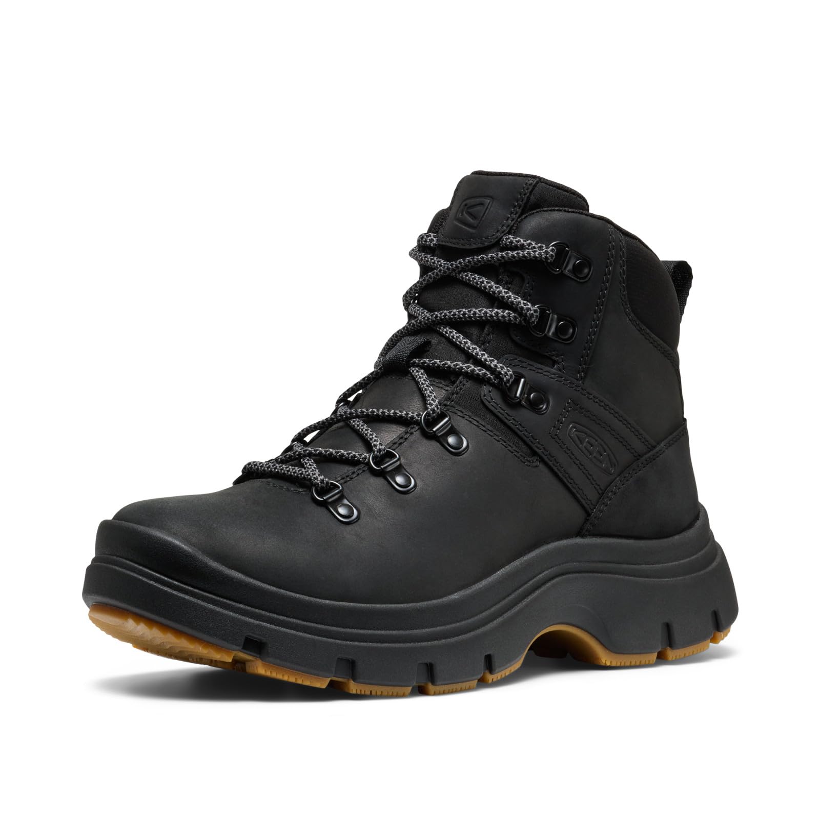 KEEN Women’s Kosa Pyrenees Mid Height Classic Platform Style Comfortable Hiking Boots, Black, 5