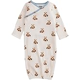 Mud Pie Baby Boy's Kids Teddy Bear Print Gown, White