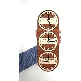 MonaStarLight Vertical Wall Clock with 2-5 Time Zones Dials, Custom Personalized Multiple World Clock, Office or Family Home Timezone Clock, Black Or Brown