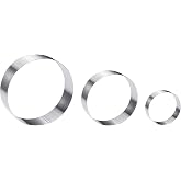 Large Round Cake Ring Set-4/6/8 Inch Biscuit Cutter Stainless Steel Circle Pancake Mold English Muffin Ring