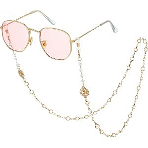 Chsoejuf Glass Beaded Eyeglass Chain for Women and Girls, Elegant Stylish Crystal Sunglass Eye Glasses Holders Around Neck Ha