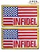 Tactical USA Special Flag Patch with Velcro 2 Pieces by Aidonger (Red)