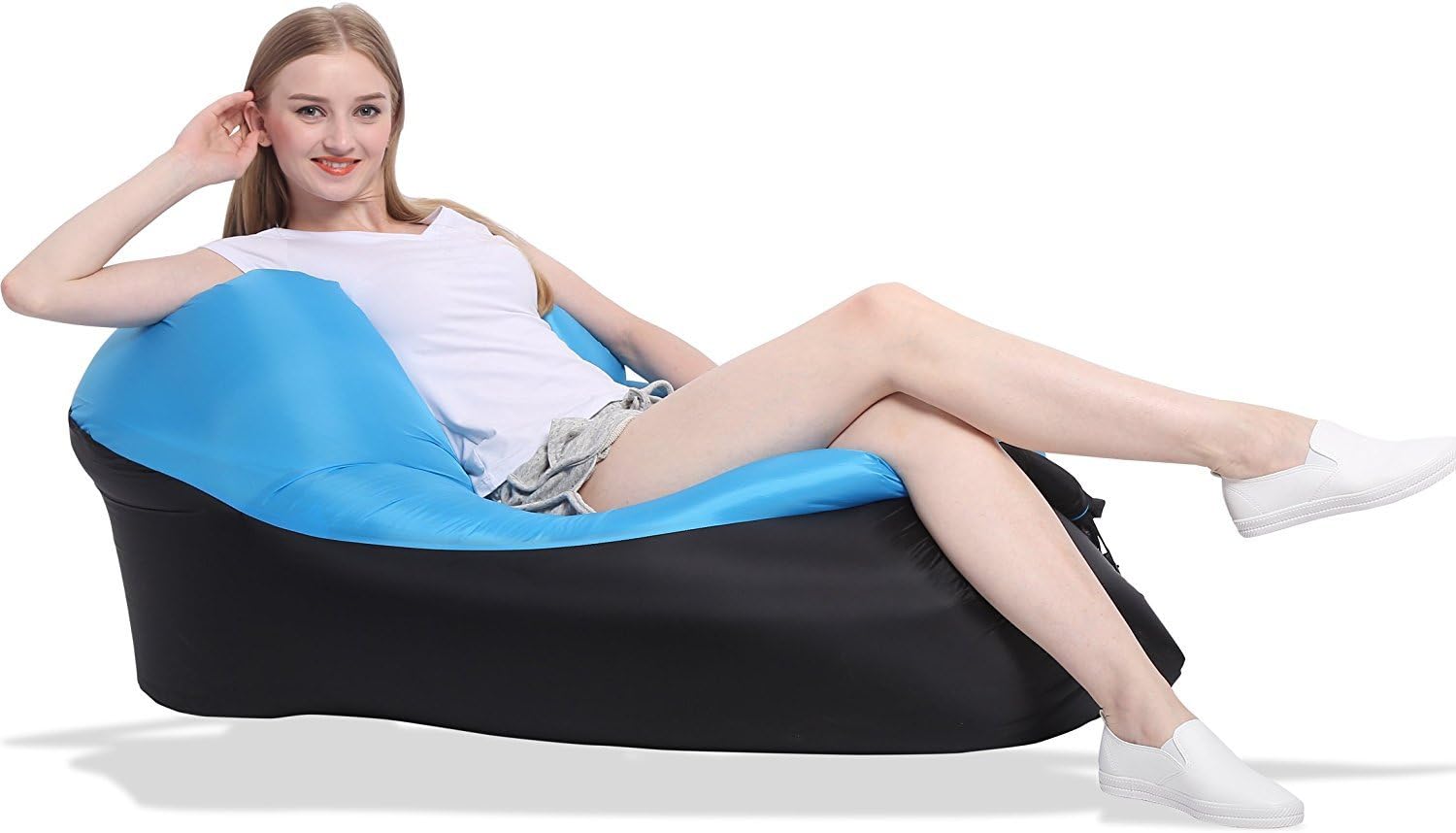Manledio Inflatable Lounger Air Lounge Sofa - Portable Quick Compression Sacks Mattress Lazy Bag Dream Beach Chair for Home Indoor Outdoor Activities