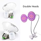 XHJ LED Plant Grow Light with Double Switch and 360 Degree Flexible Gooseneck for Indoor Plants Seedlings Growing Blooming Fruiting in Garden Greenhouse Office Home(E27, 12W)