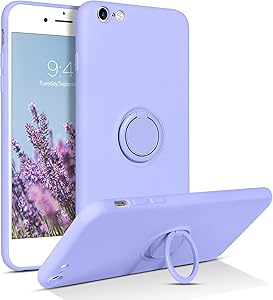 BENTOBEN iPhone 6S Plus Case, Slim Silicone 360° Ring Holder Kickstand Support Car Mount Microfiber Liner Shockproof Non-Slip Case for Phone 6/6S Plus 5.5