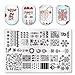 Christmas Nail Stamping Plates Nail Art Stamping Kits With Jelly Stamper and Scraper -DAODER 3pcs Larger Size Winter Nail Plates Snowflake Pattern Trees Stocking Image Templates Nail Art Design