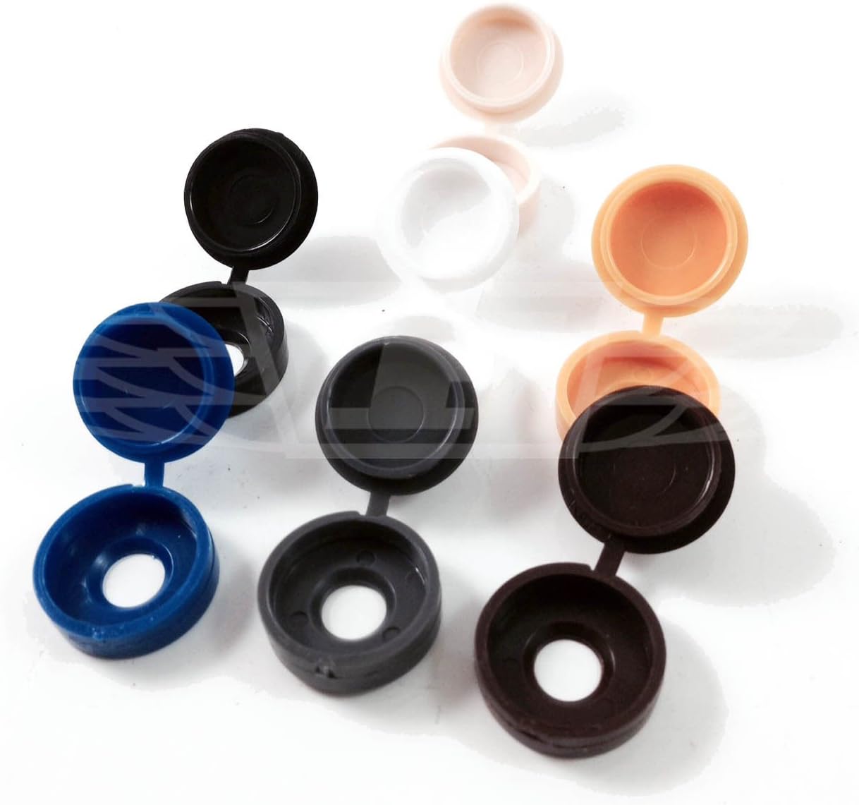 BLACK LARGE PLASTIC HINGED COVER CAPS FOR 10g/12g SCREW (56mm SHANK