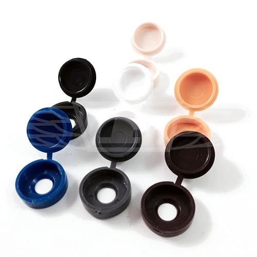 WHITE LARGE PLASTIC HINGED COVER CAPS FOR 10g/12g SCREW (56mm SHANK DIAMETER) FREE UK