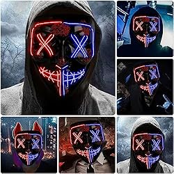 DAIKOYE Halloween Purge Mask LED Light up Mask