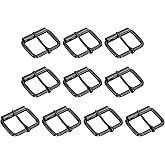 PATIKIL Metal Roller Buckle, 10Pcs 1.5 Inch (38mm) Belts Hardware Multi-Purpose Pin Buckles for Bags Leather Belt Strap DIY Crafts Dog Leash, Black