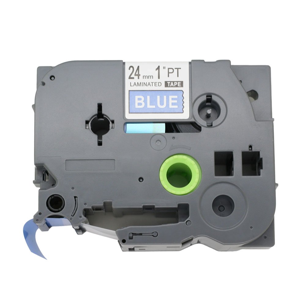 Fassport 1 Pack White on Blue Label Tape Compatible for Brother P-Touch TZ 555 TZe 555 24mm 1"