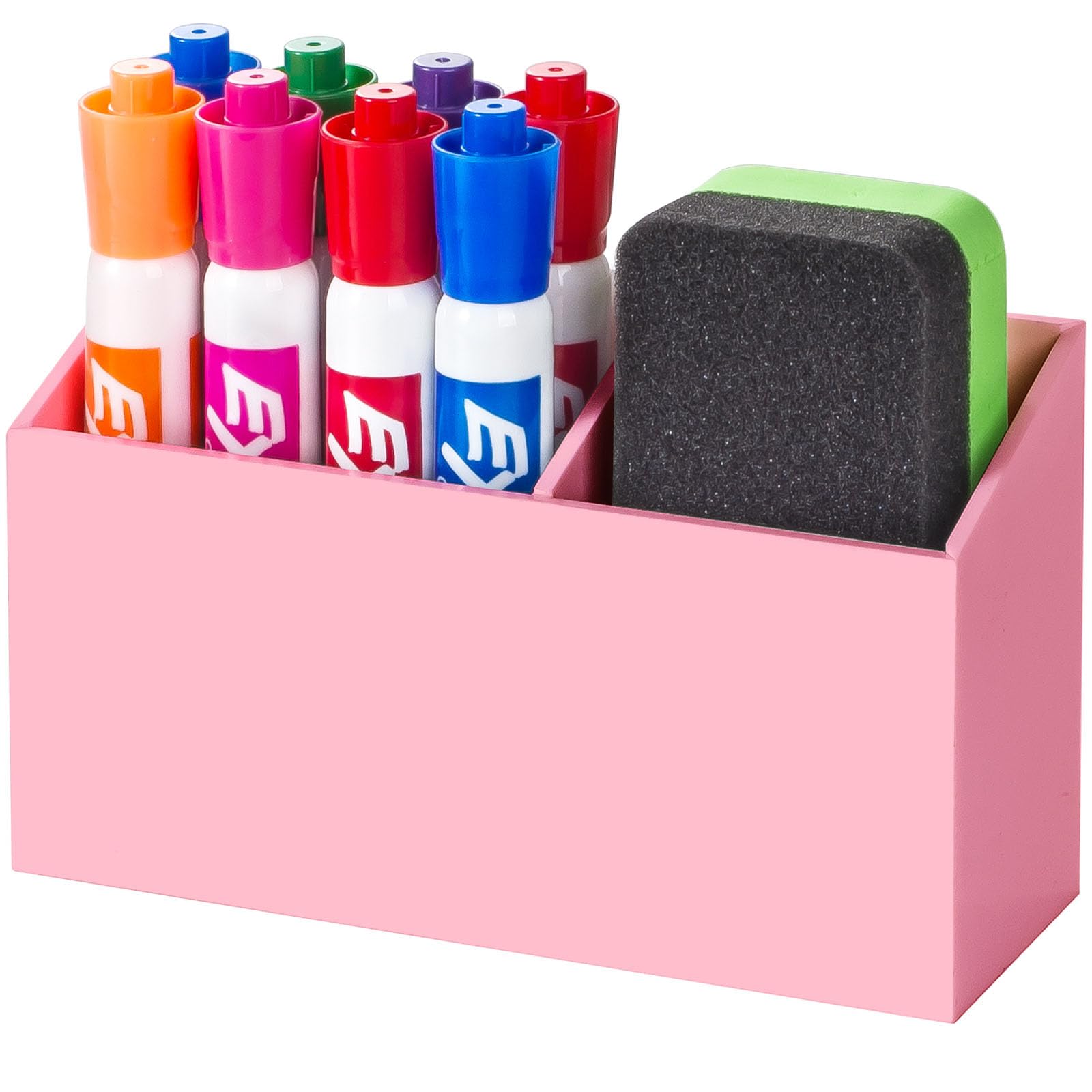 Photo 1 of BEYGORM Magnetic Dry Erase Marker Holder for Whiteboard,Non-slip Acrylic Magnet Pen Holder for Fridge Refrigerator,Locker Organizer for Work,Locker Accessories,Pencil Cup for Desk(Pink)