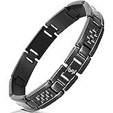 Smarter LifeStyle Elegant Surgical Grade Steel Carbon Fiber Mens Bracelet – Adjustable Many Color Options, Mens Jewelry Bracelet for Men