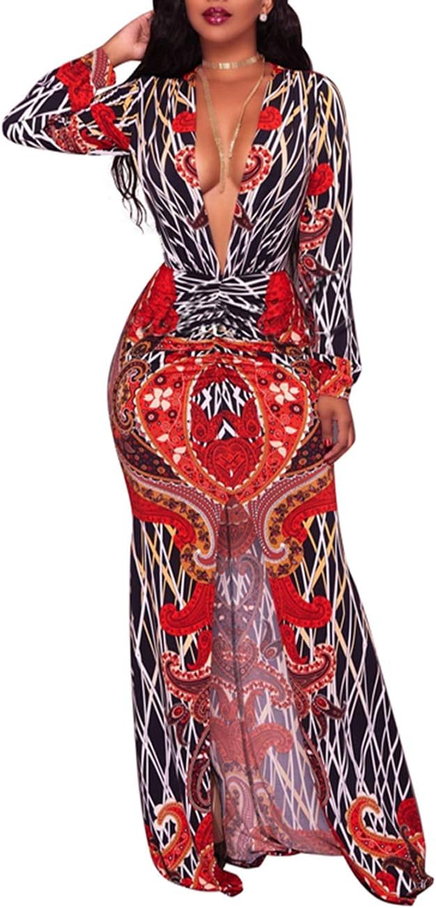 Women's Casual V-Neck Floral Bodycon Dresses Juniors Midi Dress Club Outfits with Belt