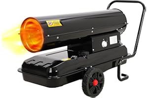 SLEKVERSA 125,000 BTU Forced Air Diesel Heater & Kerosene Heater, Torpedo Space Heater with Thermostat Temperature Control, Portable for Outside Indoor, Home, Jobsite, Farm, Garage and Construction Sites