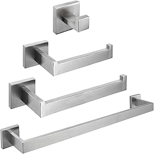 Nolimas - Juego de accesorios para baño (4 piezas, níquel cepillado