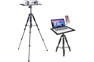 Facilife Projector Tripod Stand, Laptop Tripod Stand, Outdoor Projector Stand Adjustable Tall from 17.6 to 51.4 Inches, Multi-Purpose Portable Projector Stand Laptop Floor Stand for Laptop, DJ