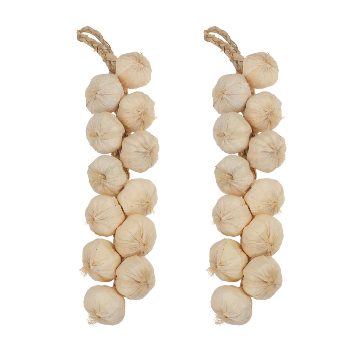 Photo 1 of Garneck 2Pcs Fake Garlic Ornament Artificial Hanging Garlic String Decor Simulation Vegetable Photo Display Props for Home Kitchen Office Harvest Decoration