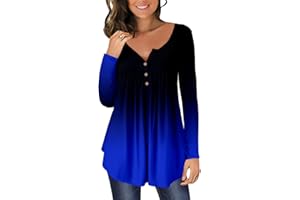 onlypuff Womens Round Neck Tops Casual Long Sleeve Tunic Tops Shirts Blouse for Leggings